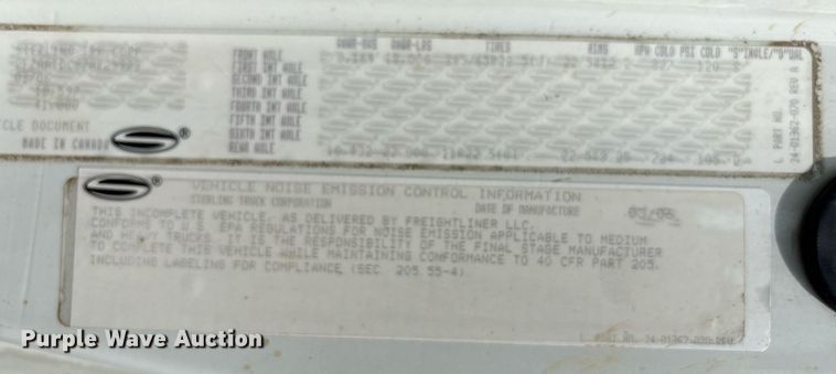 image for item EC4365 2007 Sterling L7500 sewer jetter truck