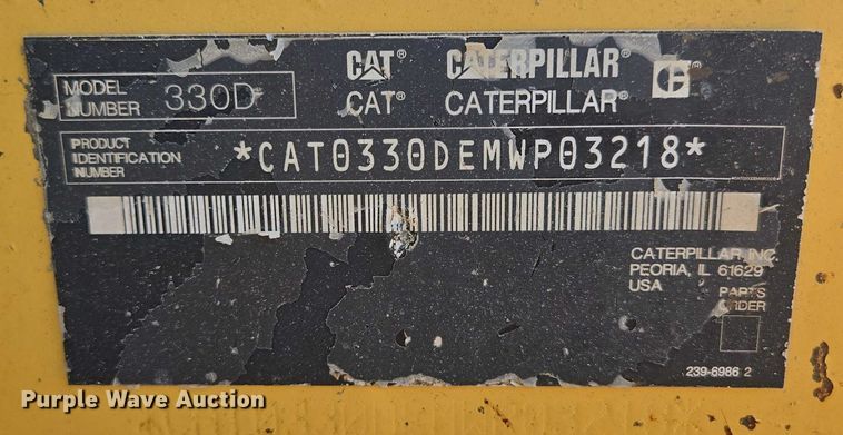 image for item ED2151 2008 Caterpillar 330D L excavator