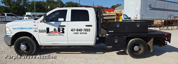 image for item ED2170 2015 Dodge Ram 3500 Crew Cab flatbed pickup truck