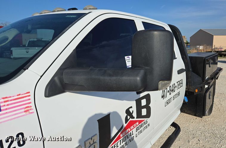 image for item ED2170 2015 Dodge Ram 3500 Crew Cab flatbed pickup truck