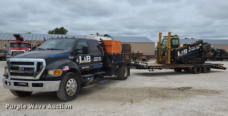image for item ED2171 2016 Vermeer D24X40III directional boring unit with 2015 Ford F650 flatbed truck and 2021 Norstar equipment trailer