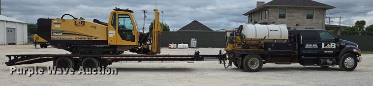 image for item ED2171 2016 Vermeer D24X40III directional boring unit with 2015 Ford F650 flatbed truck and 2021 Norstar equipment trailer