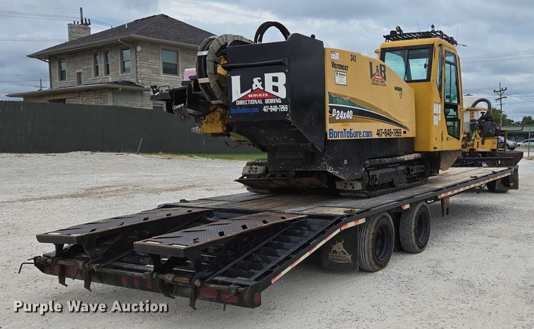 image for item ED2171 2016 Vermeer D24X40III directional boring unit with 2015 Ford F650 flatbed truck and 2021 Norstar equipment trailer