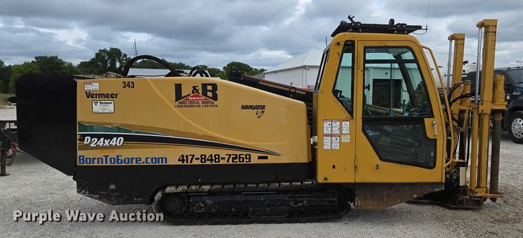 image for item ED2171 2016 Vermeer D24X40III directional boring unit with 2015 Ford F650 flatbed truck and 2021 Norstar equipment trailer
