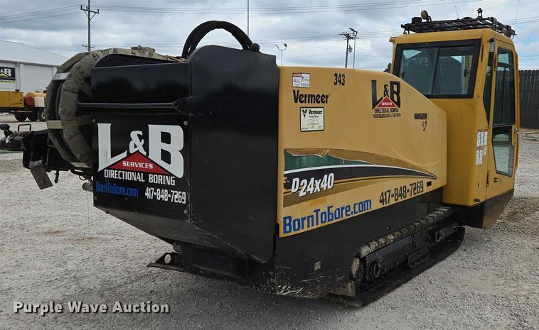 image for item ED2171 2016 Vermeer D24X40III directional boring unit with 2015 Ford F650 flatbed truck and 2021 Norstar equipment trailer