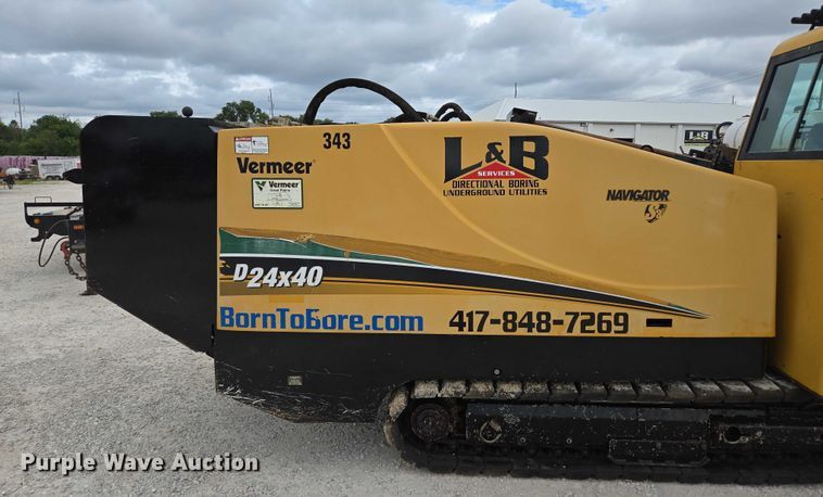 image for item ED2171 2016 Vermeer D24X40III directional boring unit with 2015 Ford F650 flatbed truck and 2021 Norstar equipment trailer