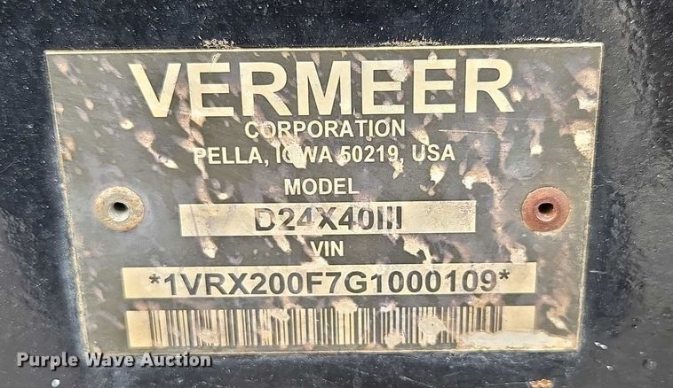 image for item ED2171 2016 Vermeer D24X40III directional boring unit with 2015 Ford F650 flatbed truck and 2021 Norstar equipment trailer