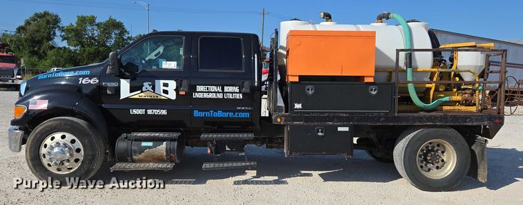 image for item ED2171 2016 Vermeer D24X40III directional boring unit with 2015 Ford F650 flatbed truck and 2021 Norstar equipment trailer