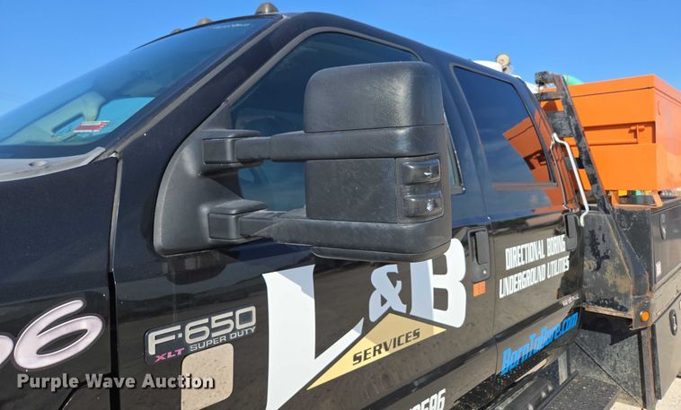 image for item ED2171 2016 Vermeer D24X40III directional boring unit with 2015 Ford F650 flatbed truck and 2021 Norstar equipment trailer