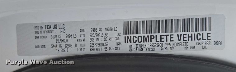 image for item ED2175 2015 Dodge Ram 4500 Crew Cab flatbed truck