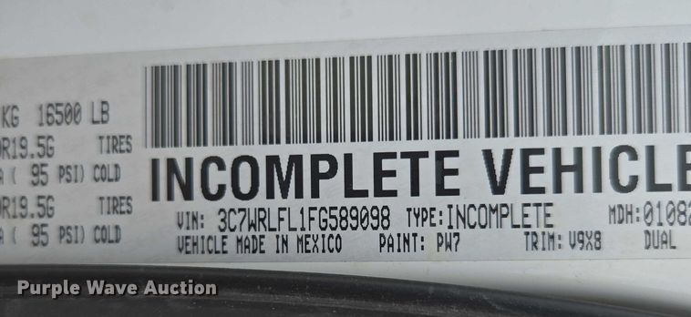 image for item ED2175 2015 Dodge Ram 4500 Crew Cab flatbed truck