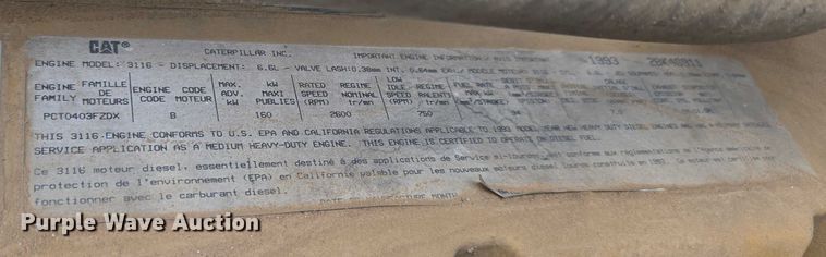 image for item ED2185 1994 Chevrolet Kodiak 6500 dump flatbed truck