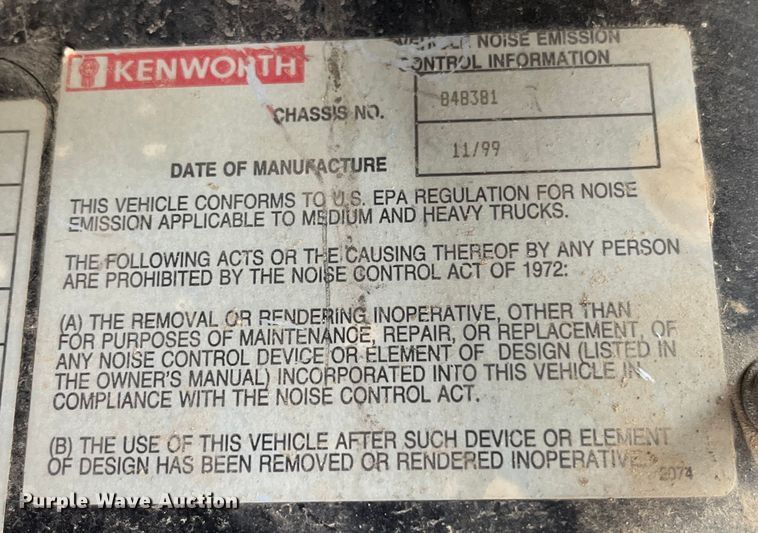 image for item ED2193 2000 Kenworth W900 ready mix truck