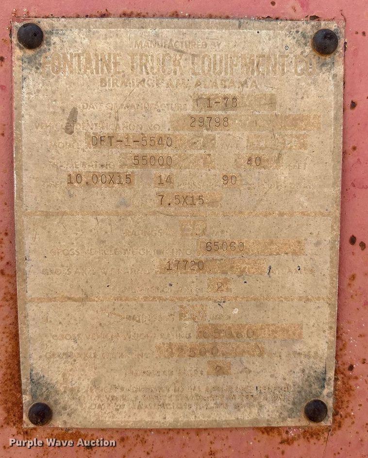 image for item ED2536 1978 Fontaine drop deck trailer