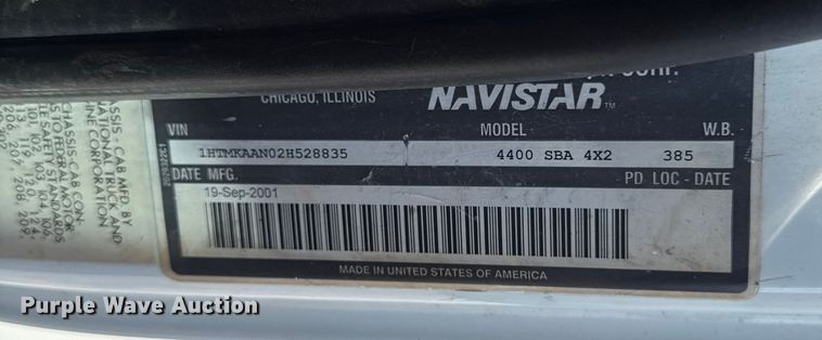 image for item ED4468 2002 International MA035 utility / service truck