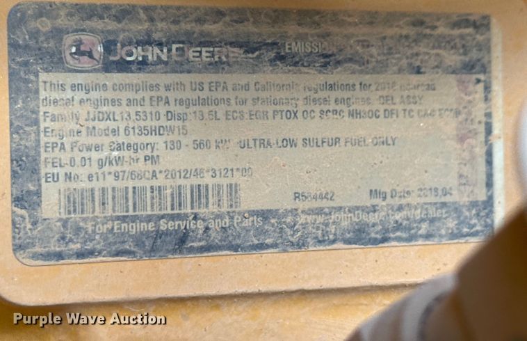 image for item ED5814 2018 John Deere 844K-III wheel loader