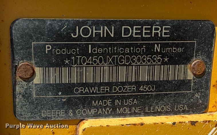 image for item ED5819 2016 John Deere 450J LGP dozer