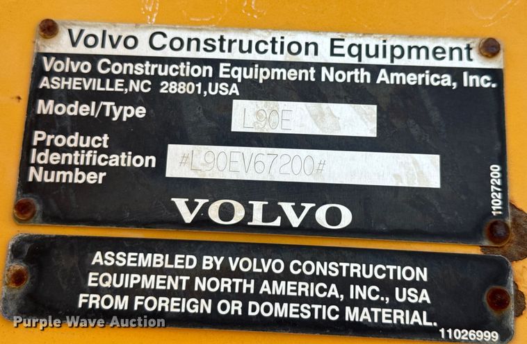 image for item ED5822 2005 Volvo L90E wheel loader