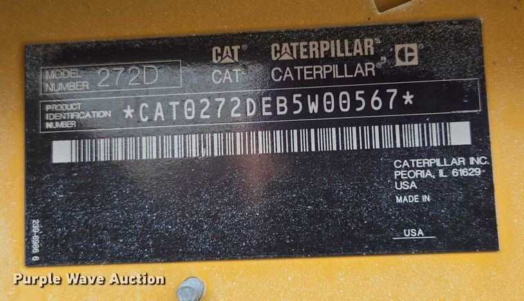 image for item EF1919 2014 Caterpillar 272D skid steer loader