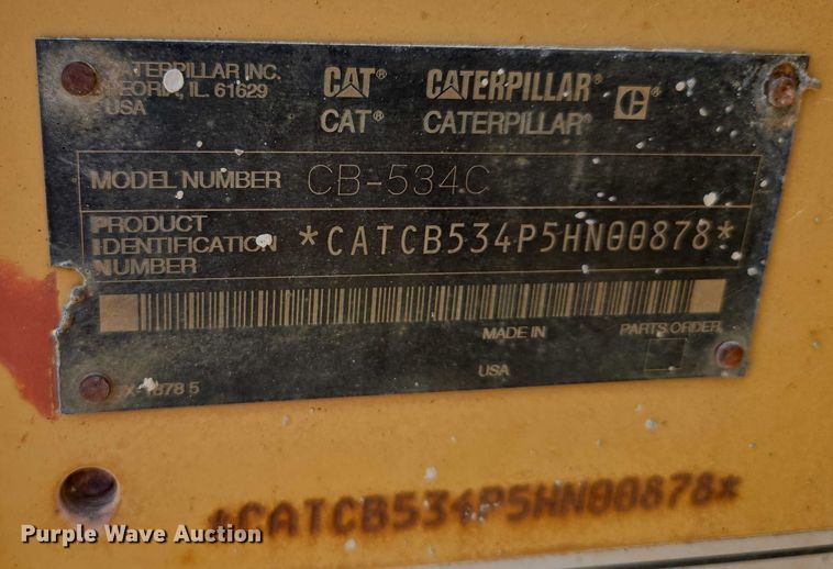 image for item EF1930 2002 Caterpillar CB-534C double drum vibratory roller