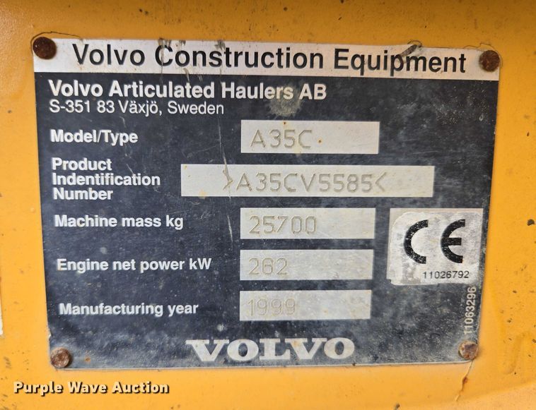 image for item EF1970 1999 Volvo A35C articulated haul truck