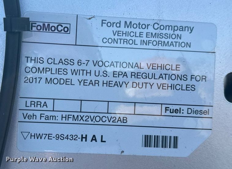 image for item EG2550 2017 Ford F750 Super Duty utility / service truck