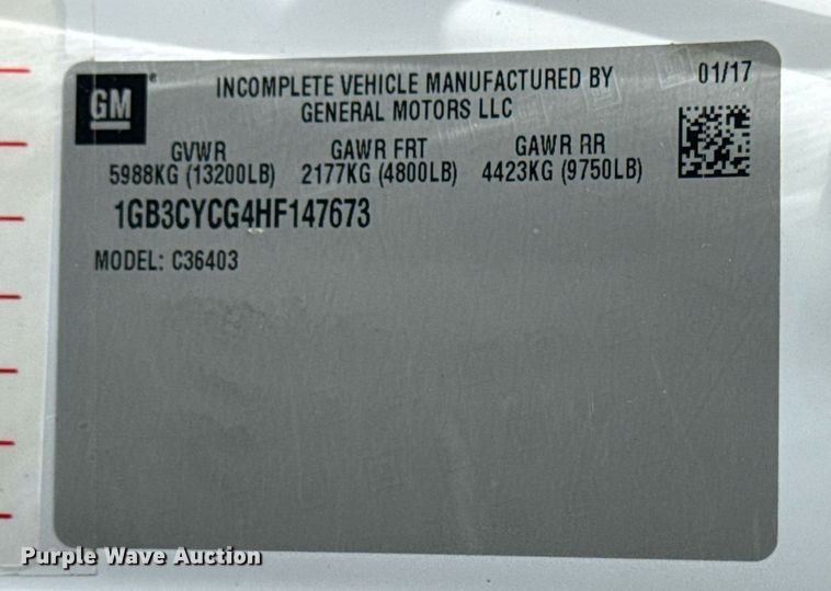 image for item EG6045 2017 Chevrolet Silverado 3500HD utility bed pickup truck