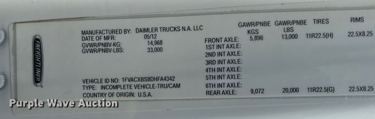 image for item EG6110 2013 Freightliner Business Class M2 fuel / lube truck