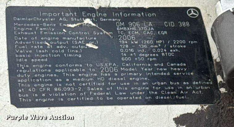 image for item EG6117 2007 Sterling Acterra fuel / lube truck