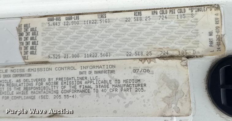 image for item EG6117 2007 Sterling Acterra fuel / lube truck