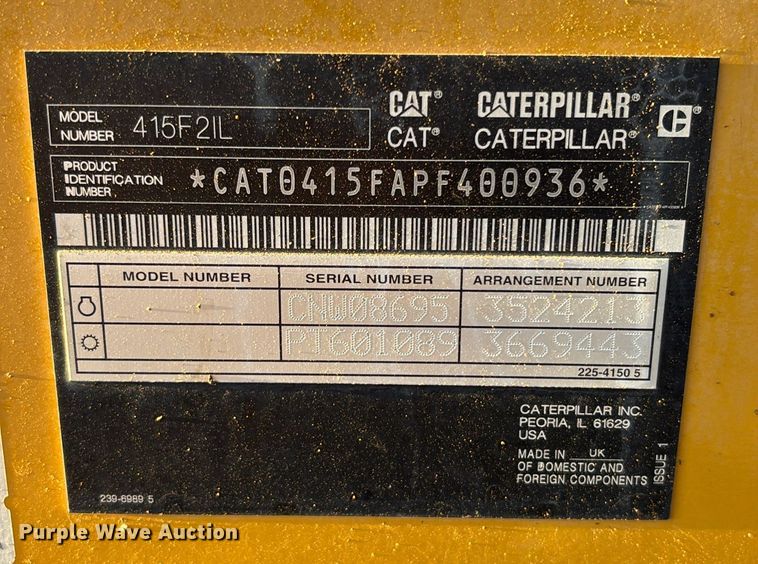image for item EL6079 2018 Caterpillar 415F2 IL landscape tractor