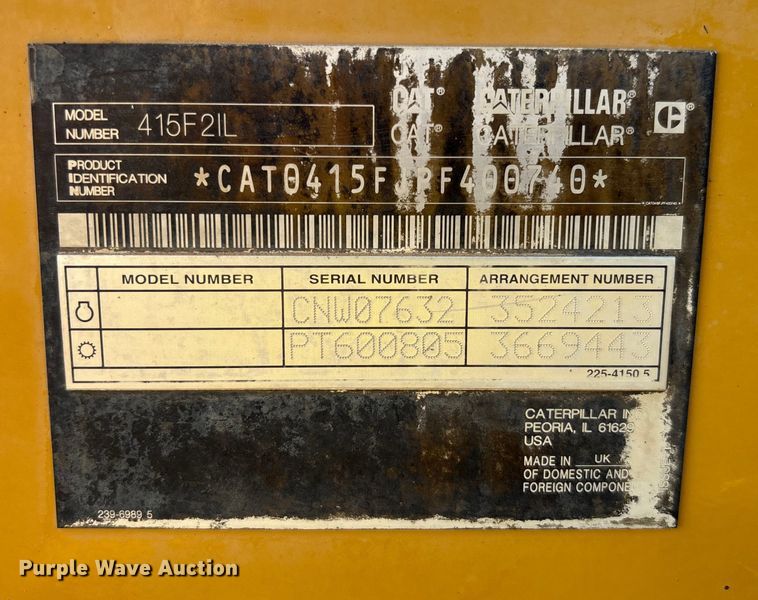 image for item EL6082 2018 Caterpillar 415F2 IL landscape tractor