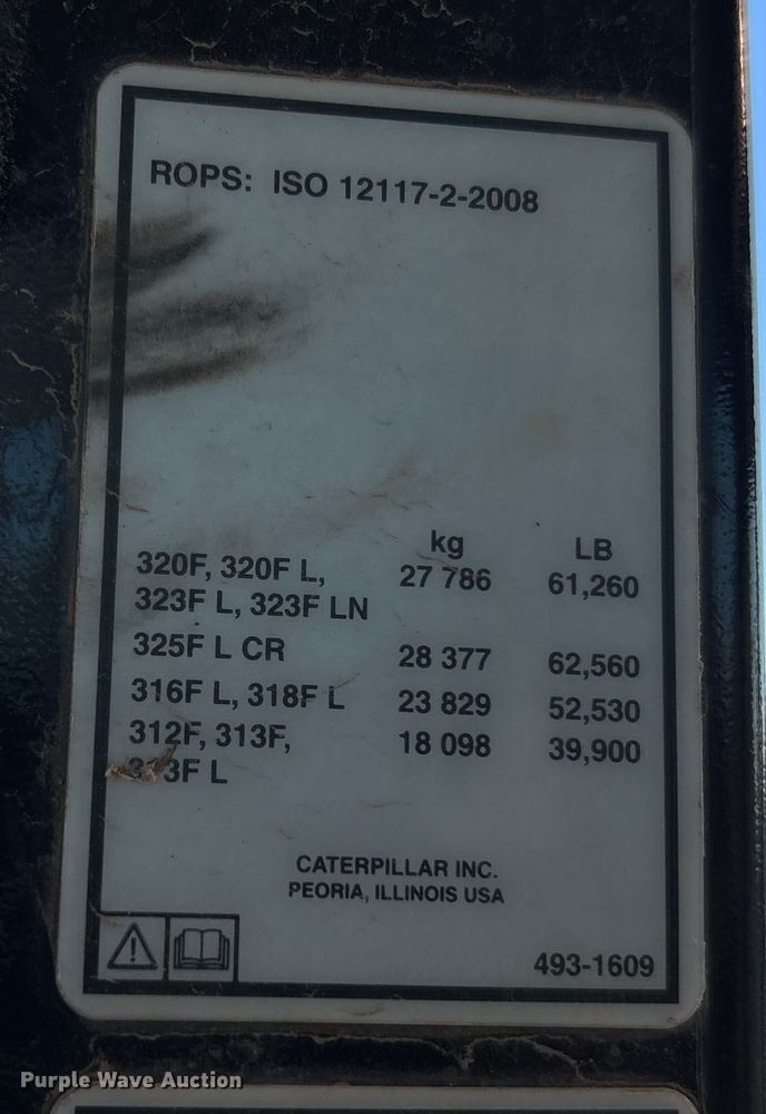 image for item EL6085 2018 Caterpillar 325FLCR excavator