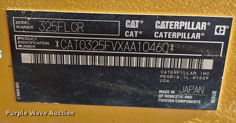 image for item EL6085 2018 Caterpillar 325FLCR excavator