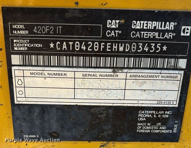 image for item EL6087 2019 Caterpillar 420F 2 IT backhoe