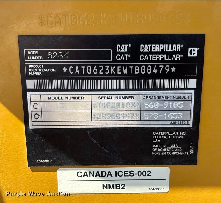 image for item EL6092 2022 Caterpillar 623K elevating scraper