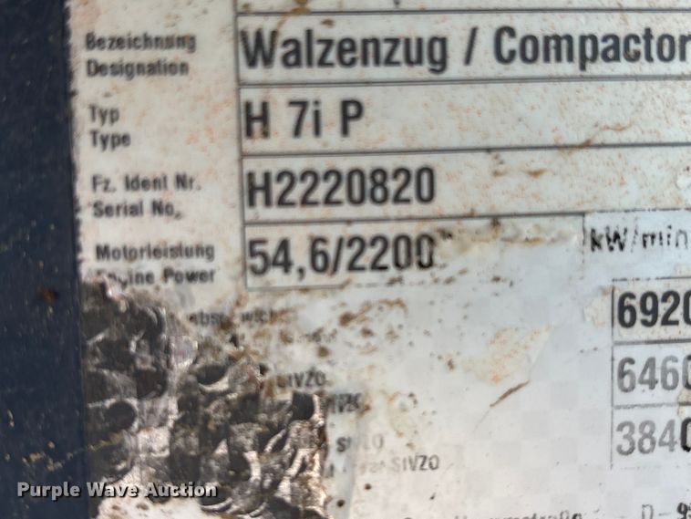 image for item EL6106 2016 Hamm H7i single drum vibratory roller