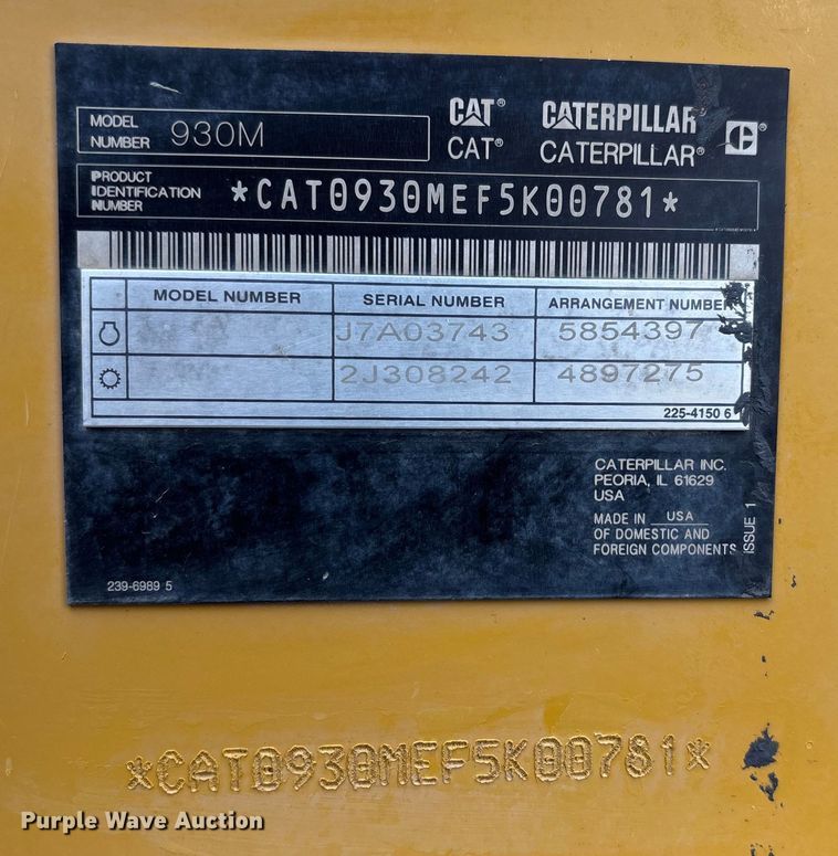 image for item EL6109 2020 Caterpillar 930M wheel loader