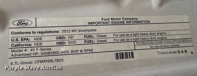 image for item EM0493 2012 Ford F450 XL Crew Cab utility / service truck