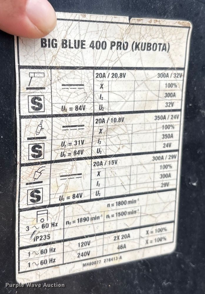 image for item EM0497 2018 Miller Big Blue 400 Pro welder/generator