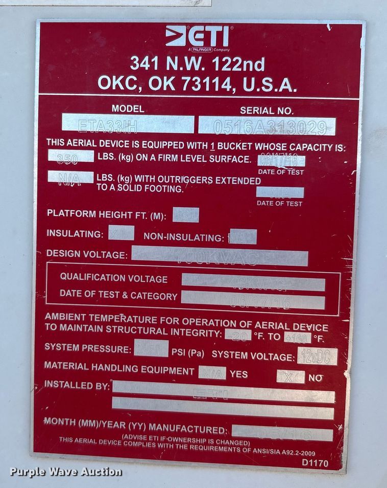 image for item EM0517 2016 Ford F350 Super Duty bucket truck