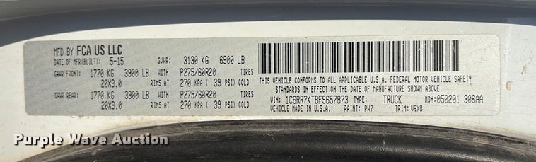 image for item EM0540 2015 Dodge Ram 1500 Crew Cab pickup truck