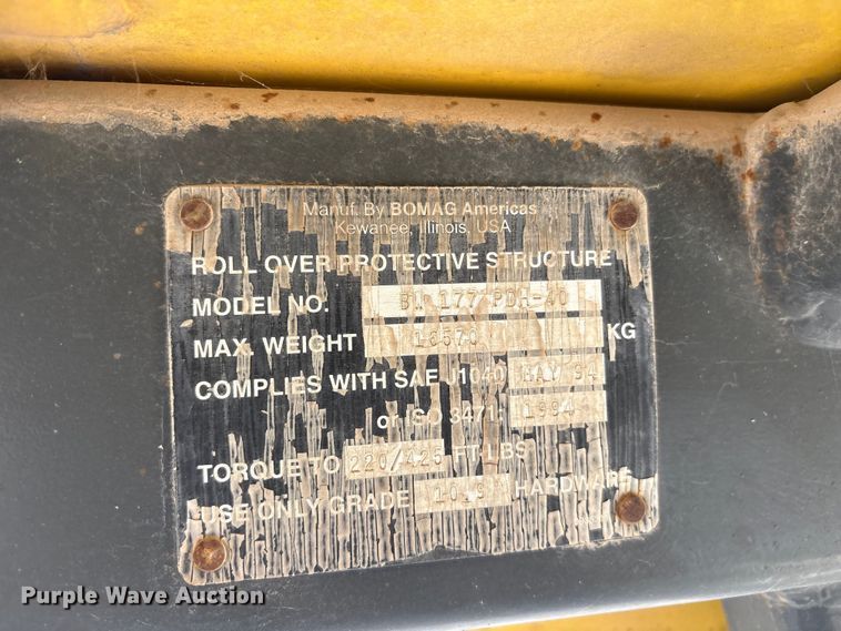 image for item EM0546 2008 Bomag BW177 PDH-40 single drum vibratory roller