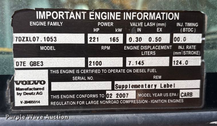 image for item EM0571 2007 Volvo G940 motor grader