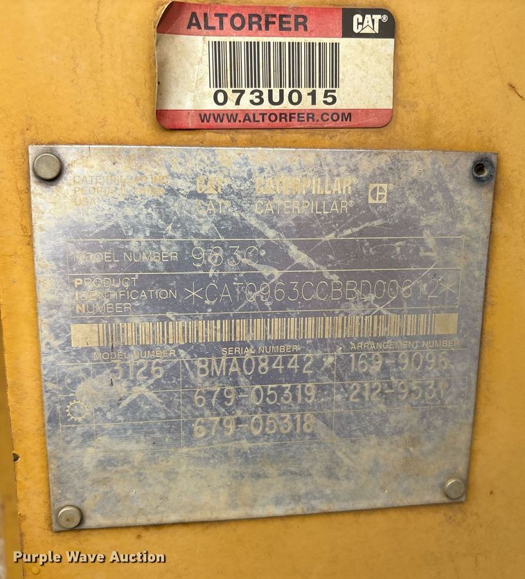 image for item EM2205 2004 Caterpillar  963C track loader