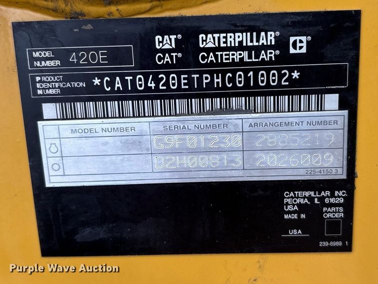 image for item EM2210 2010 Caterpillar 420E backhoe