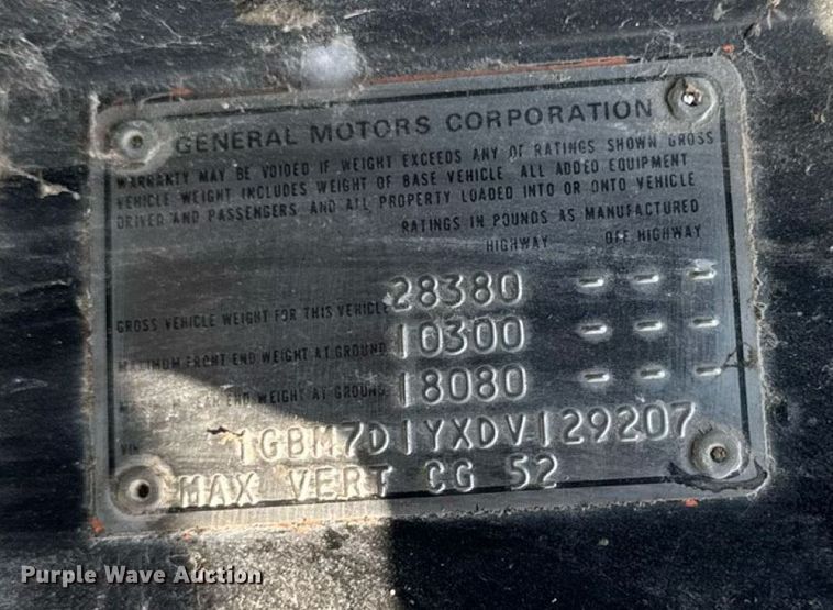 image for item EM2233 1983 Chevrolet Kodiak dump truck