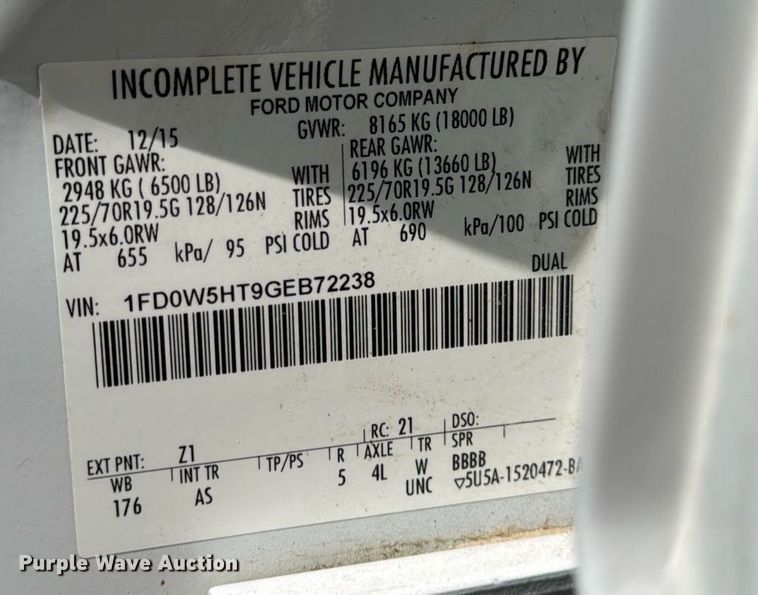 image for item EM2237 2016 Ford F550 Crew Cab flatbed truck