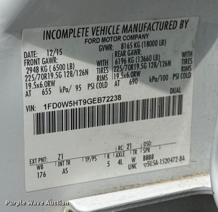 image for item EM2237 2016 Ford F550 Crew Cab flatbed truck