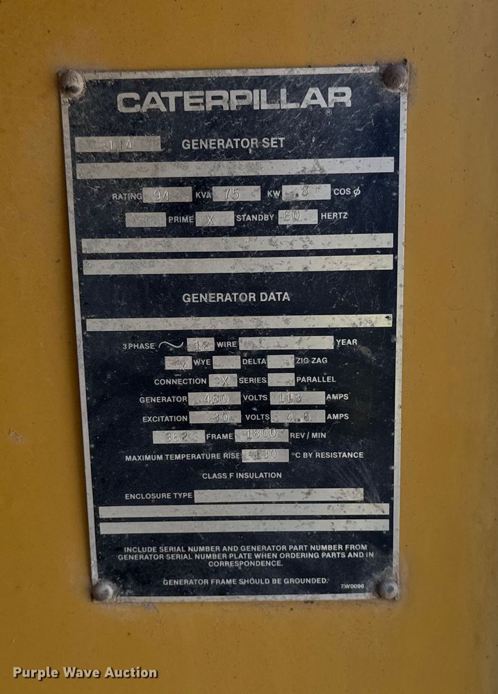 image for item EM2241 Caterpillar 3114 generator